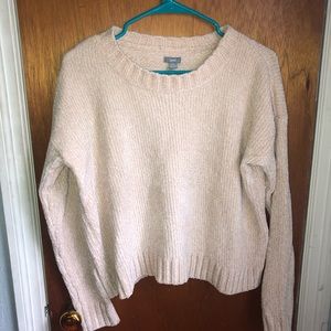 White chenille sweater